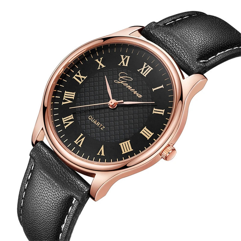 ChronoState Black Rose Gold – Luxury Quartz Business Watch | Waterproof Leather Men’s Watch