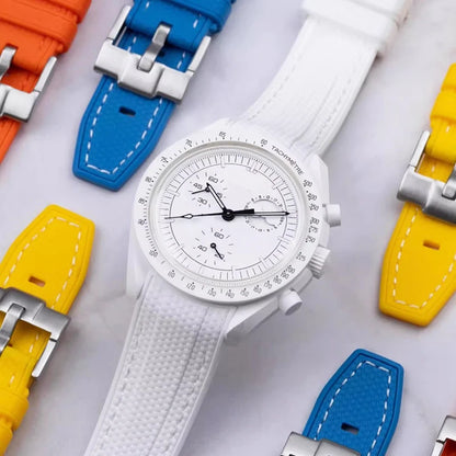 Rubber Watchband for Swatch X Omega Joint MoonSwatch Waterproof Sport 20mm Watch Strap Silicone Curved End Band for Men Women