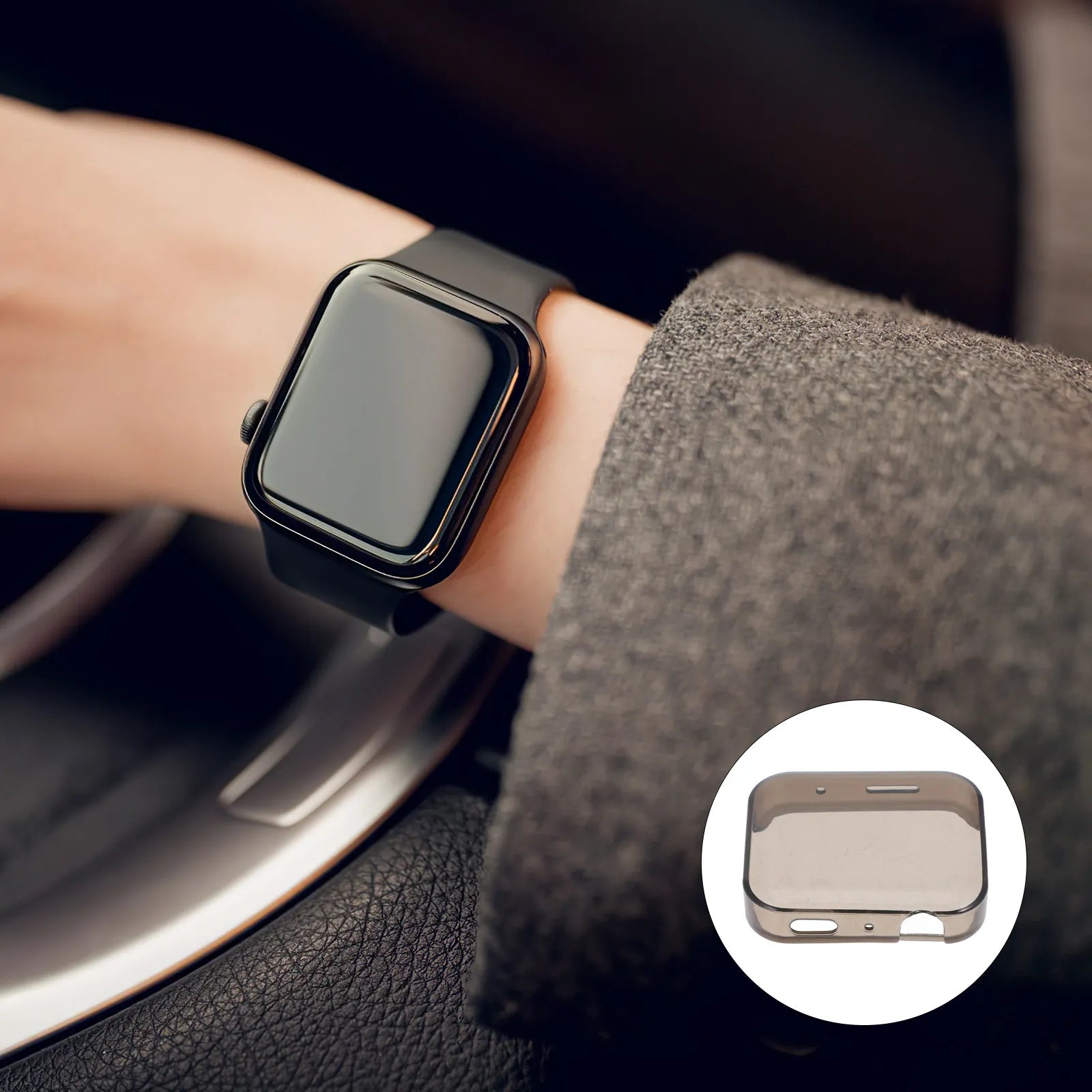 2Pcs Professional Smart Watch Shell Tpu Protective Case Sturdy Drop Resistant Grease Fingerprints Proof Slim Fit Compatible with