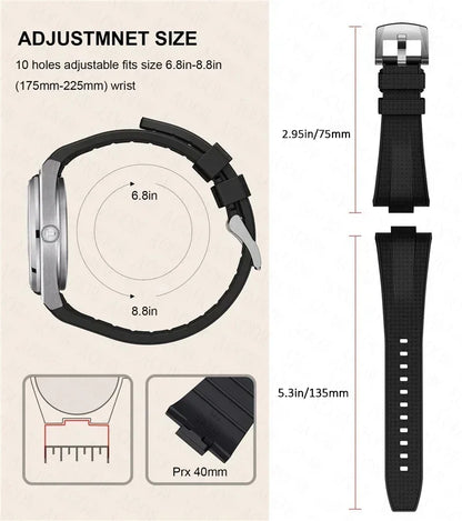 Quick Release Silicone Strap for Tissot PRX T137.407/T137.410 Super Player 40mm Men Convex Rubber Watch Band Bracelet 12mm