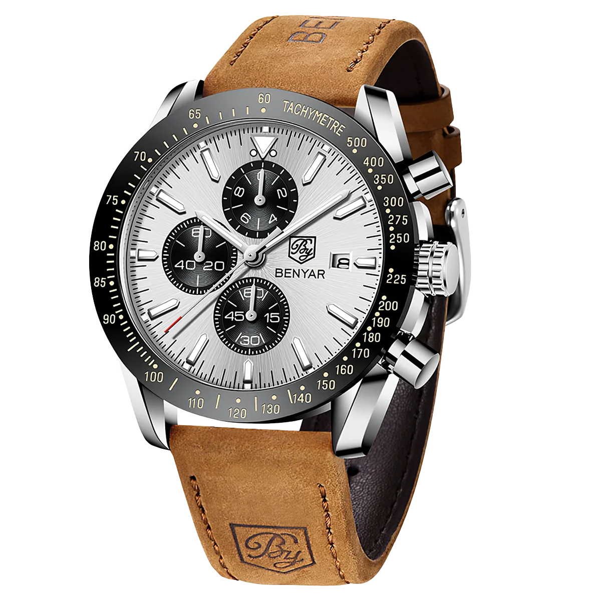 SAPPHERO Classic Quartz Men's Watch Chronicle Waterproof Men's Watch Leather Strap Business Casual Sports Clock