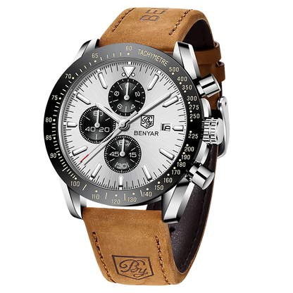 SAPPHERO Classic Quartz Men's Watch Chronicle Waterproof Men's Watch Leather Strap Business Casual Sports Clock