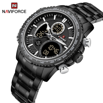 NAVIFORCE Fashion Men Watch Luxury Brand Sport Watch For Men Chronograph Quartz Wristwatch Military Waterproof Steel Band Clock