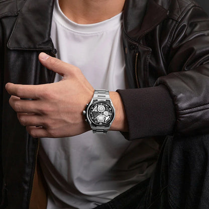 NAVIFORCE Brand Casual Sports Men Watches Multifunction Steel Strap Quartz Chronograph With Date Display Wristwatch Reloj Hombre