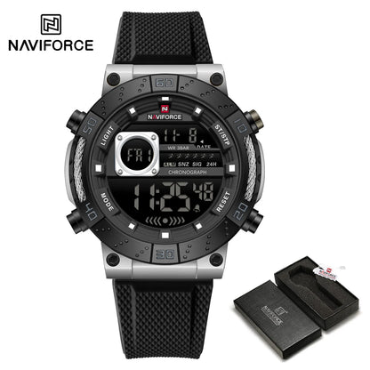 NAVIFORCE Men Watches Digital Quartz Silicone Military Watches for Men Chronograph Sport Waterproof Date Wrist Watch Man Clock