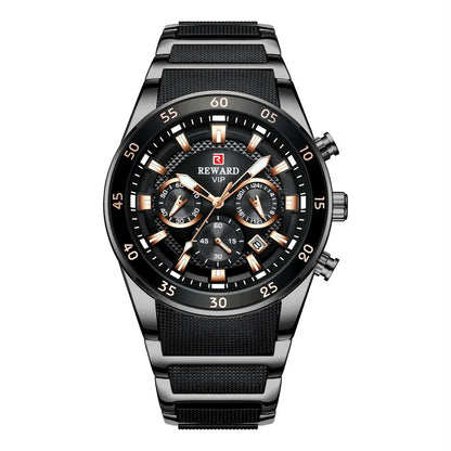 REWARD Big Dial Mens Watches Top Luxury Brand Sport Waterproof Watch Men Chronograph Quartz Clock Automatic Date WristWatches
