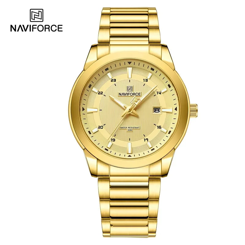 NAVIFORCE NF8029 Watches Stainless Steel Strap Casual Male Quartz Sports