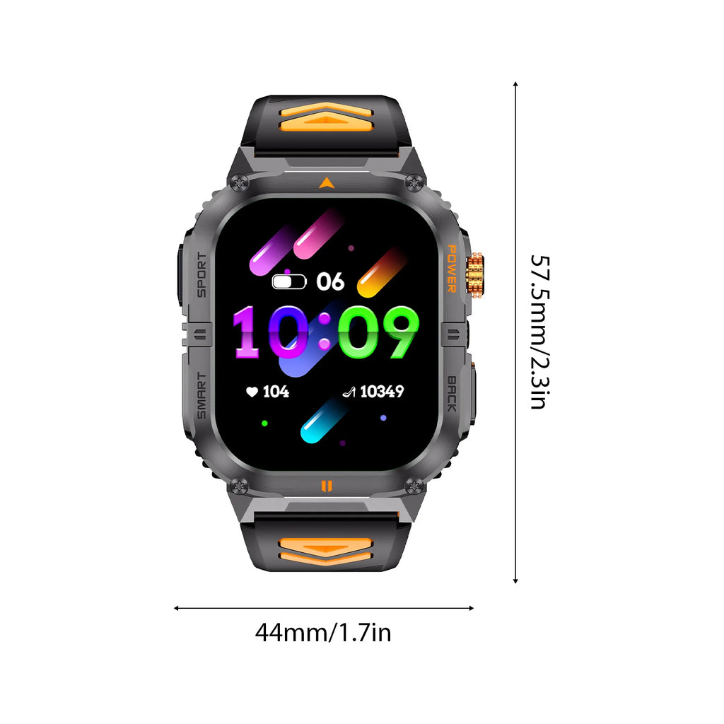 2.0 Inch Screen Smart Sports Watch Fitness Tracker 1000mAh with LED Flashlight 100+ Sports Modes Bluetooth Call for Men Women