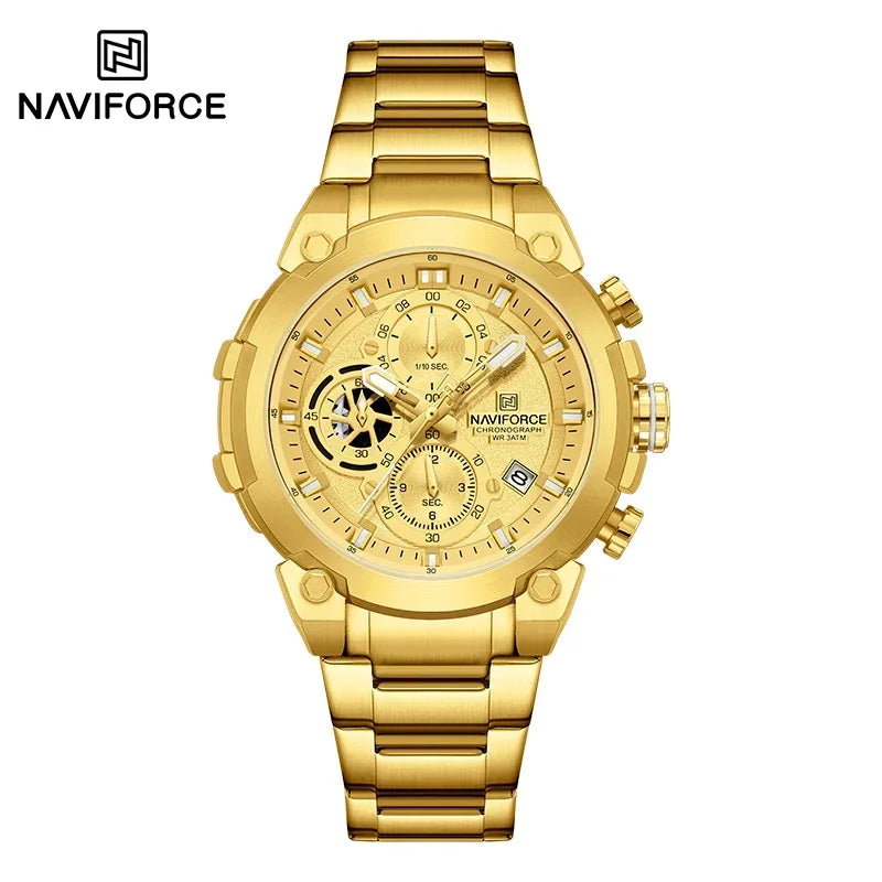 NAVIFORCE Man Watch Fashion Sports Chronograph Waterproof Men's Watches Calendar Display Military Quartz Male Watch Reloj Hombre