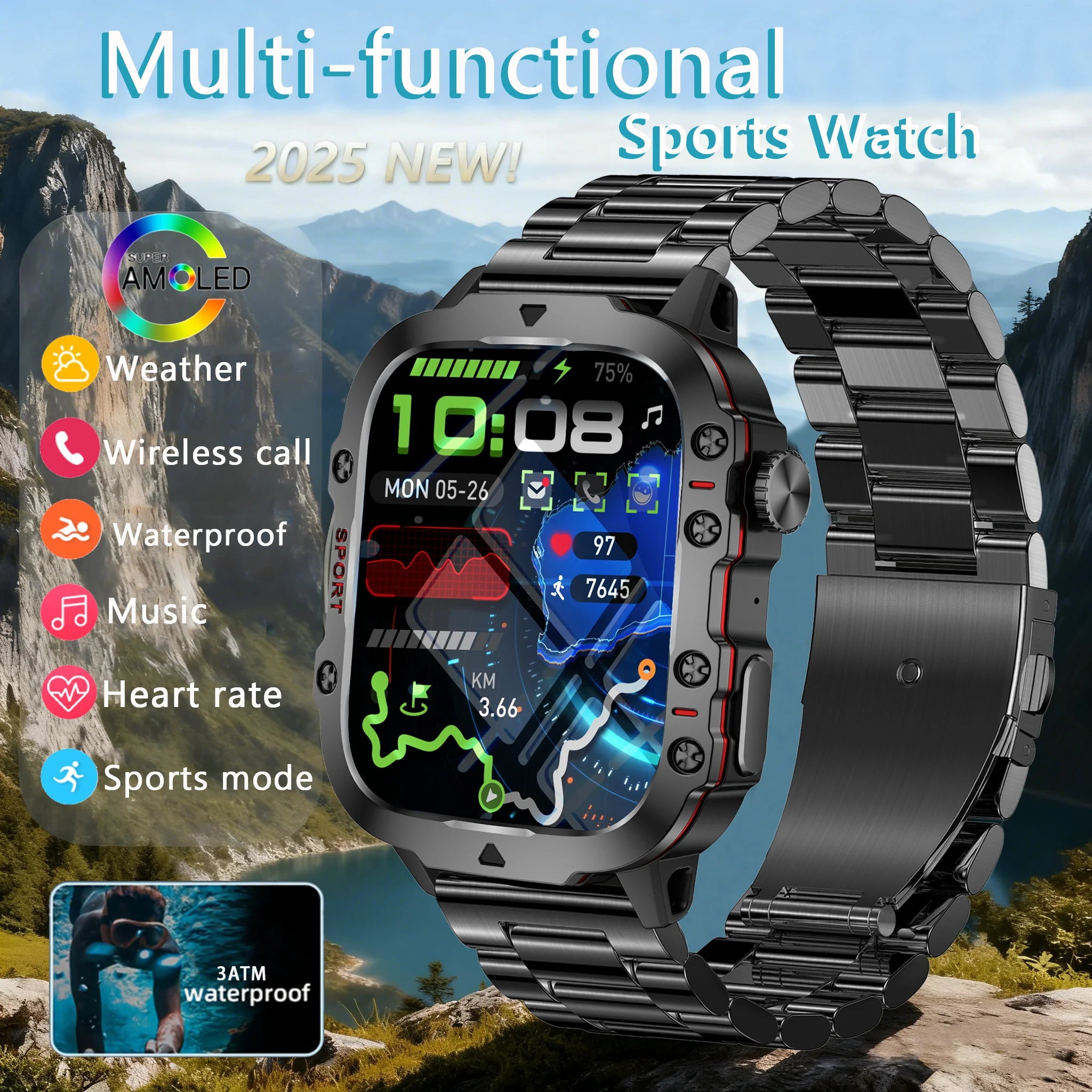 2026New NFC Smat Watch Women 1.96-inch Blood Pressure Heart Rate Bluetooth Call Female Health Smarwatches Ladies For Android IOS