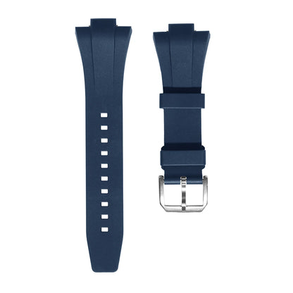 Perfect Fit For Tissot PRX 40 FKM Rubber Strap with Silver Pin Clasp - 12mm for Powermatic 80 (Unisex) Watch Bands