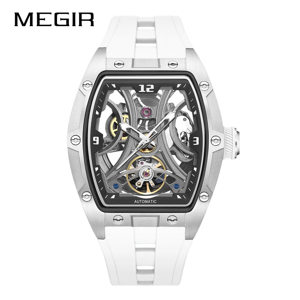 MEGIR 2026 New Men Automatic Mechanical Watches Men Luxury Brand Movemen Stainless Steel Waterproof Watch Relogio