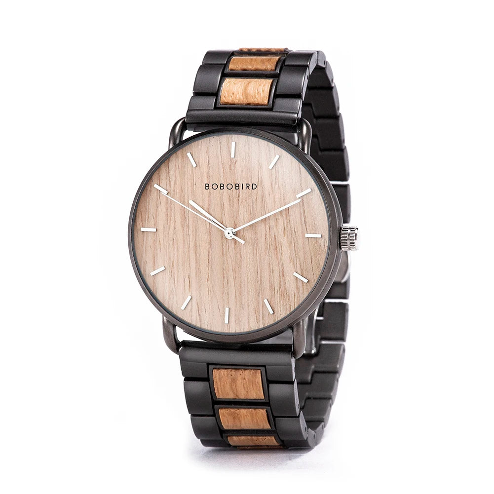 BOBO BIRD Watch Men Zebra Wood  Luxury Brand montre homme Quartz Wristwatches Male Clock Simple Ultra-thin Watches for Man