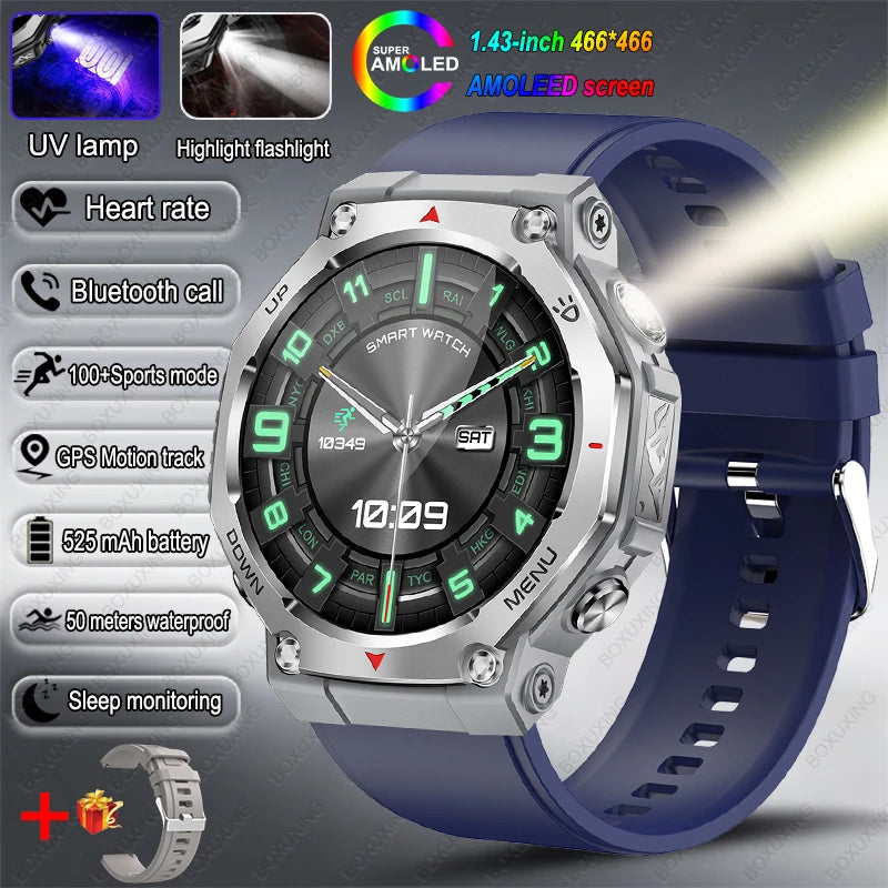 2026 New T-Rex 3 Ultra Outdoor Sports Smart Watch Men GPS Motion Track 5 ATM Waterproof Heart Rate HD Bluetooth Call Smart Watch