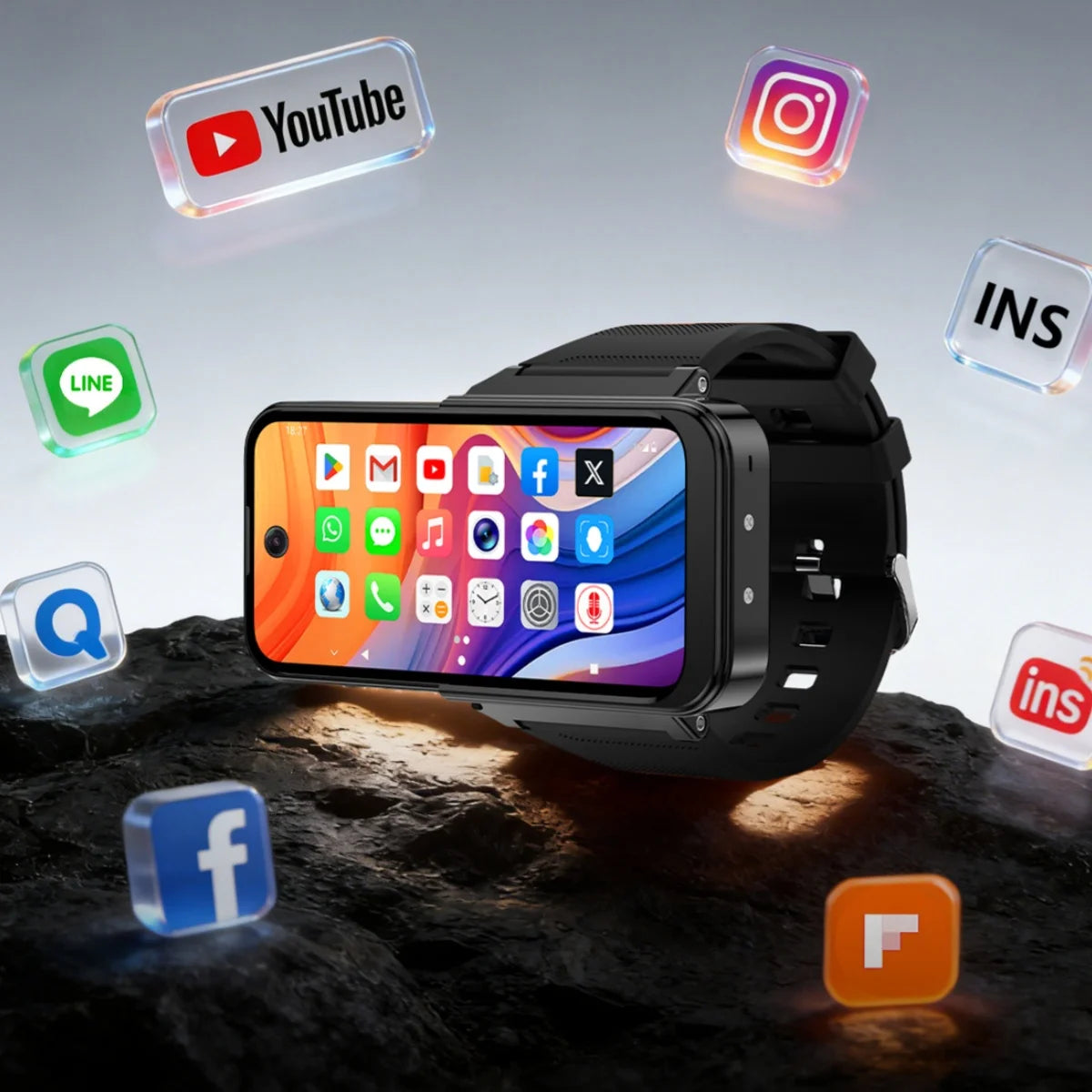 4G Smartwatch Android 12.0 Smart Watch Phone 2000Mah Battery 800W HD Dual Camera Amoled GPS WIFI NFC Video Call Sim Card Slot