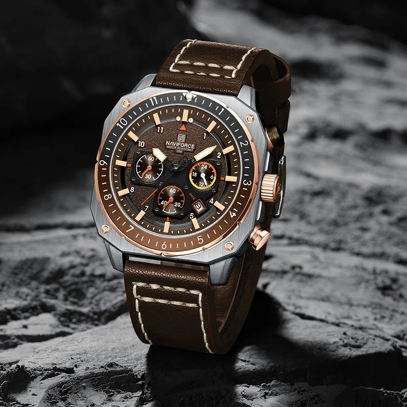 New NAVIFORCE Trend Fashion Man 30m Waterproof Watches 24 Hours and Date Display Wristwatch Male Casual Clocks Relogio Masculino