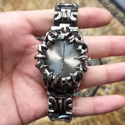 Watch for Men Classic Claw Alabaster Watches Y2K Calendar Quartz Wristwatches Male Clock Gifts Relogio Masculino Drop Shipping