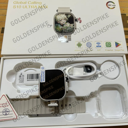 GOLDENSPIKE S10 Ultra MAX 4G Smartwatch Android Smart Watch With 448*528 180° Rotary Camera GPS WIFI Video Call NFC App Download