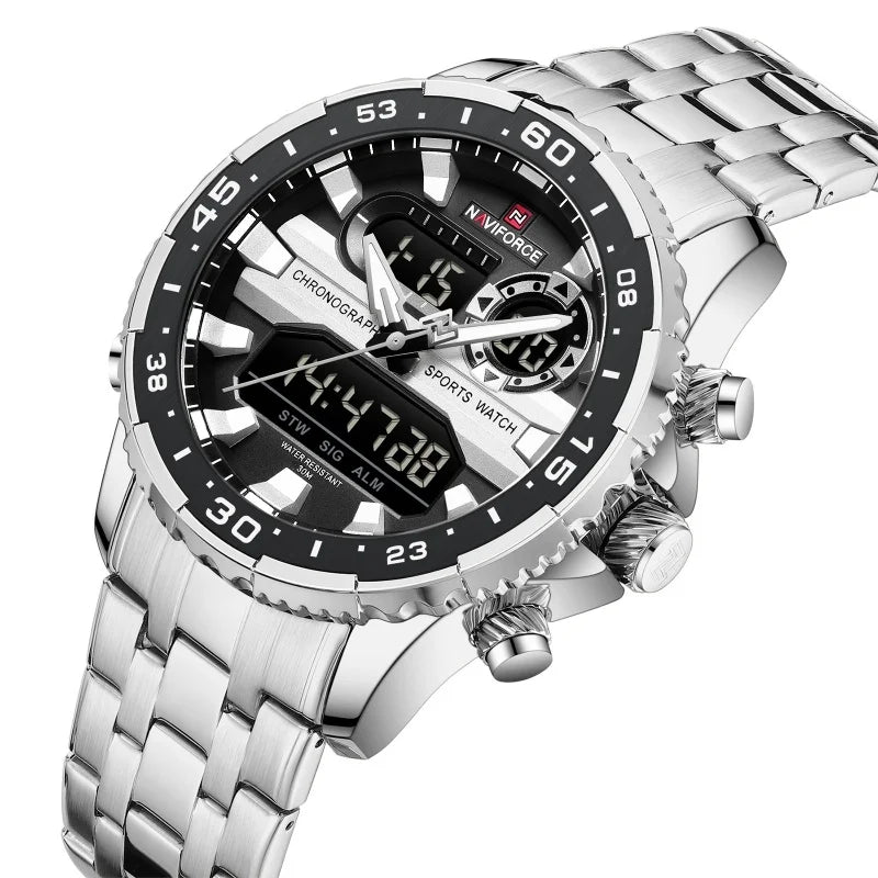NAVIFORCE Fashion Brand Black Gold Men Watch Fashion Luxury Quartz Wrist Watches Sport Waterproof  Stainless Steel Strap NF9234
