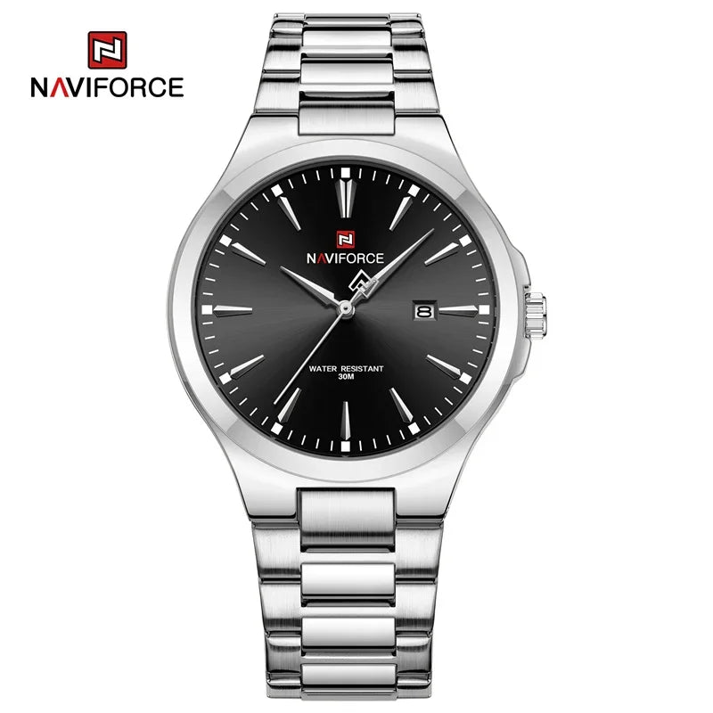 NAVIFORCE NF9214 Original Design Fashion Men's Watches Stainless Steel Simple Calendar Male Waterproof Relogio Masculino