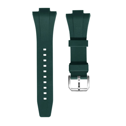 Perfect Fit For Tissot PRX 40 FKM Rubber Strap with Silver Pin Clasp - 12mm for Powermatic 80 (Unisex) Watch Bands