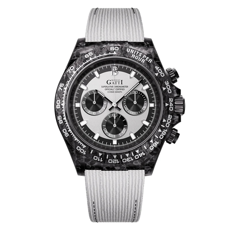 ChronoState BONEST GATTI BG9010 – 39MM Automatic Chronograph Watch | Carbon Fiber Sapphire Timepiece