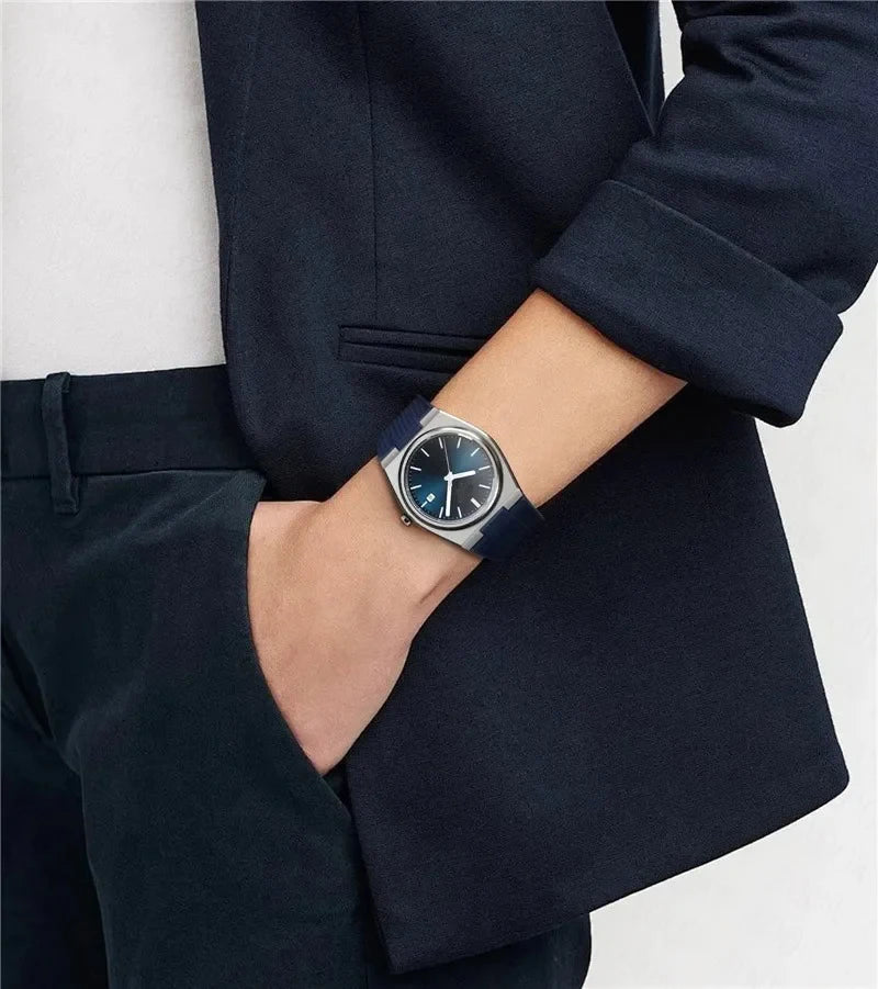 12mm Quick Release Rubber Strap for Tissot PRX Powermatic 40mm T137.407 T137.410 Men Convex Silicone Replace Watch Band Bracelet