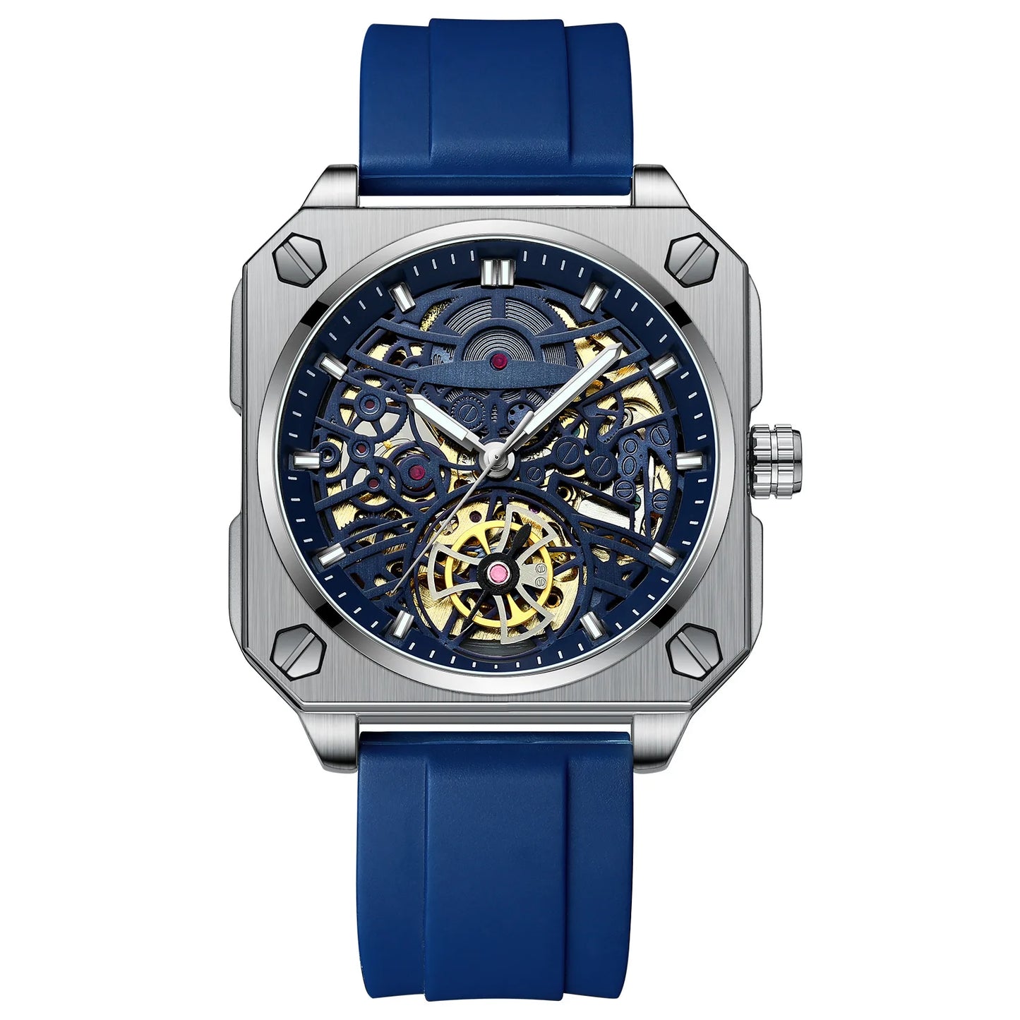 BINBOND mechanical wristwatches for men luxury luminous waterproof automatic accurate tourbillon men's watch skeleton reloj