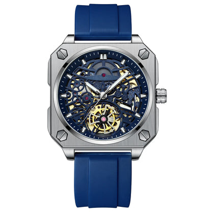 BINBOND mechanical wristwatches for men luxury luminous waterproof automatic accurate tourbillon men's watch skeleton reloj