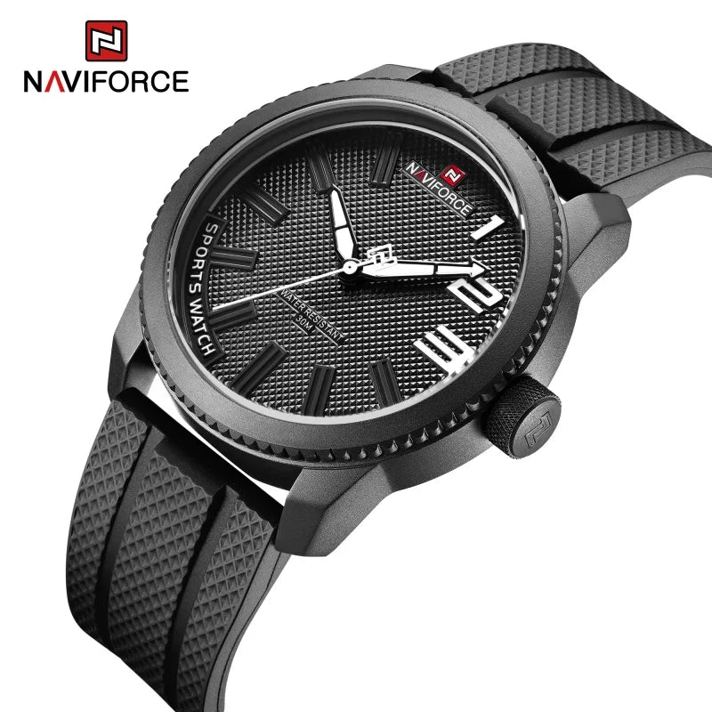 NAVIFORCE Top Luxury Brand Quartz Watch Men Silicone Strap Military Watches 30ATM Waterproof Wristwatch Relogio Masculino 2022