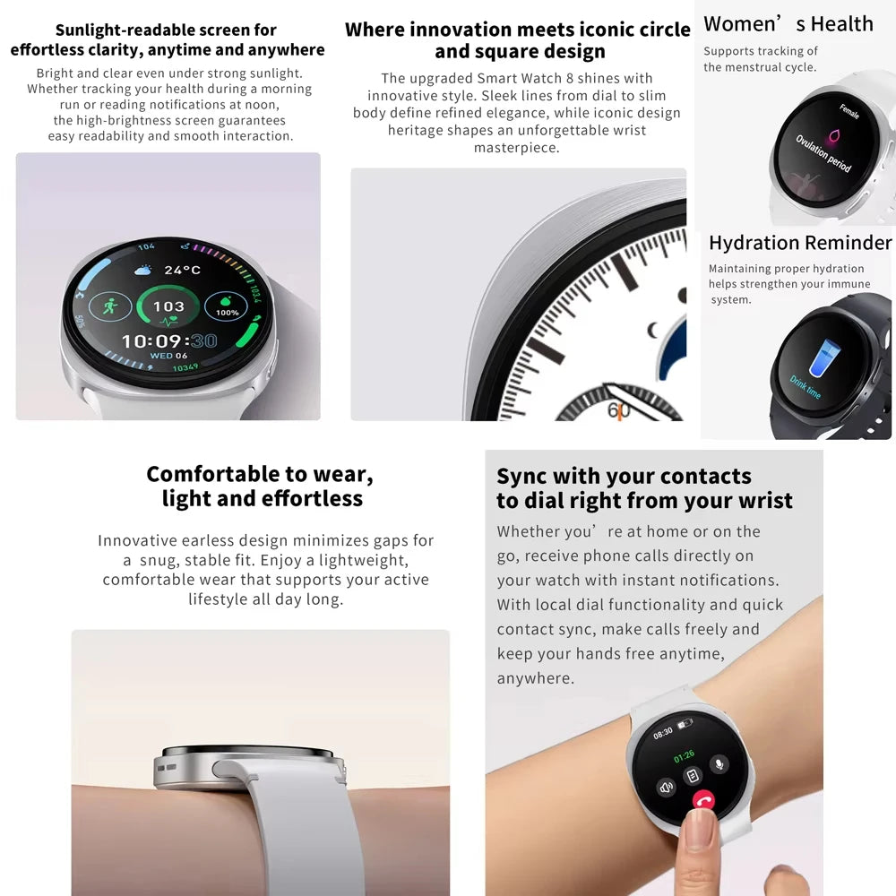 2026 New Waterproof HD Smart Band Watch Real-time Weather Forecast Men Watches Sports Ladies AMOLEDFor Android IOS holiday gifts