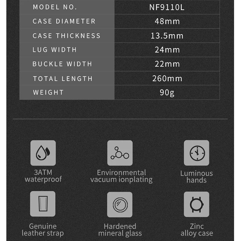 NAVIFORCE Mens Watch Top Brand Luxury Waterproof 24 Hour Date Quartz Watch Man Leather Sport WristWatch Men Waterproof Clock