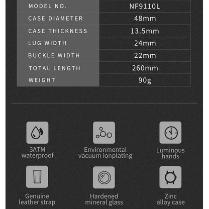 NAVIFORCE Mens Watch Top Brand Luxury Waterproof 24 Hour Date Quartz Watch Man Leather Sport WristWatch Men Waterproof Clock