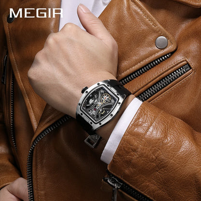 MEGIR 2026 New Men Automatic Mechanical Watches Men Luxury Brand Movemen Stainless Steel Waterproof Watch Relogio