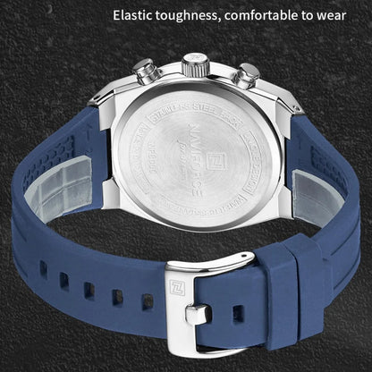 NAVIFORCE Men Watches Multifunctional Chronograph Silicone Strap Luminous Hands 3ATM Waterproof High Quality Original for Man