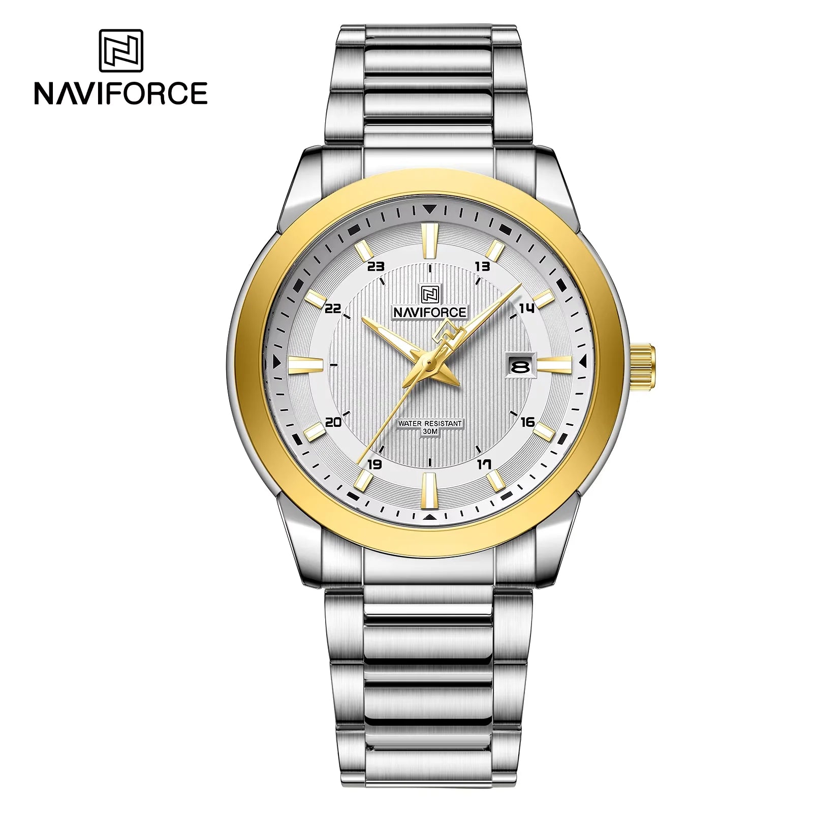 NAVIFORCE NF8029 Watches Stainless Steel Strap Casual Male Quartz Sports