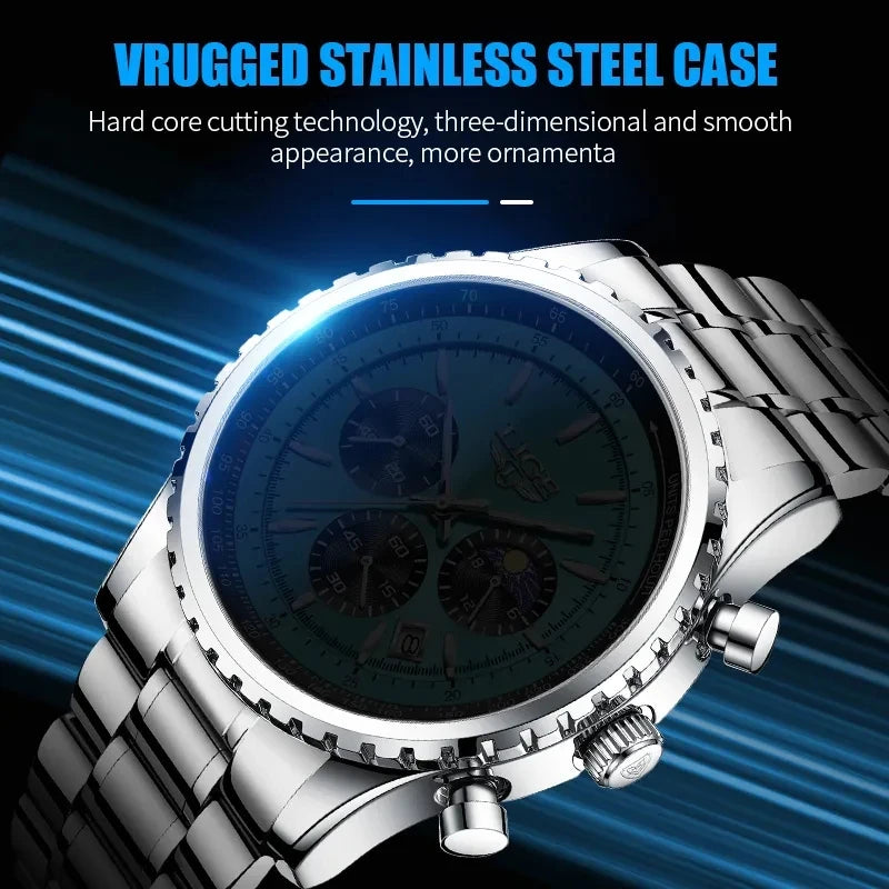 2025 LIGE Top Brand Luxury New Men Watch Quartz Man Watches Waterproof Luminous Watch for Men Date Chronograph Sport Wristwatch