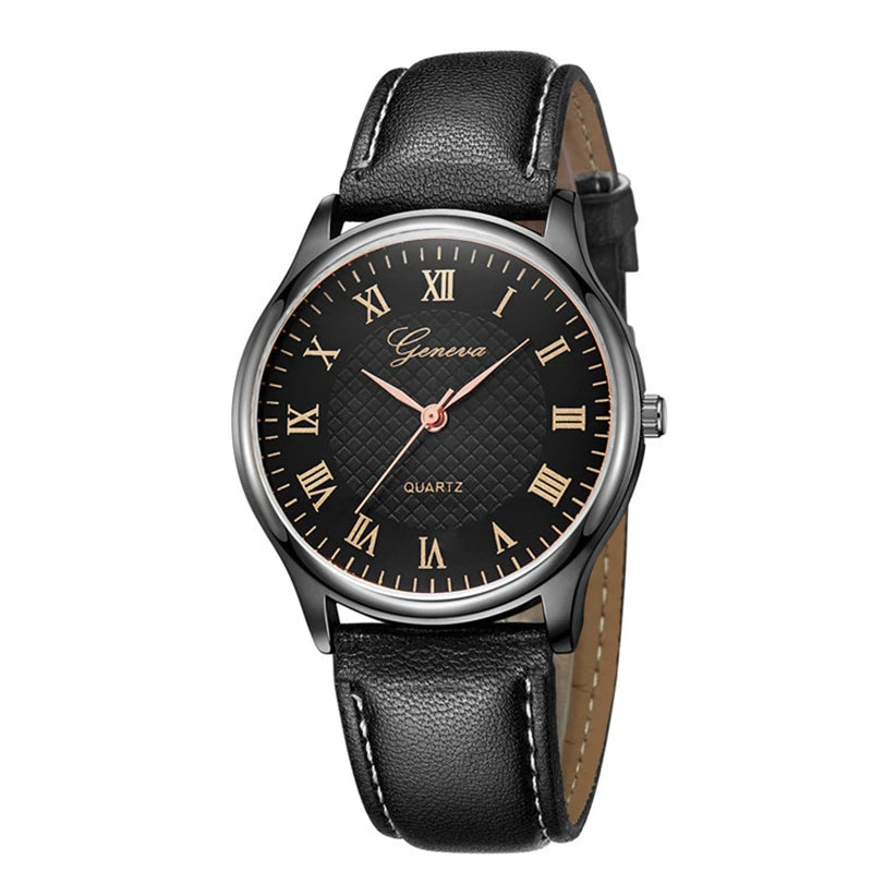 ChronoState Black Rose Gold – Luxury Quartz Business Watch | Waterproof Leather Men’s Watch