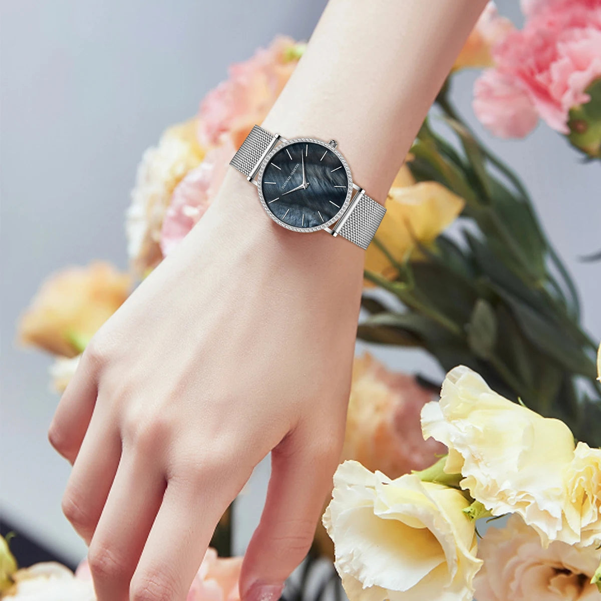 Hannah Martin Luxury Water Diamond Rose Gold  Quartz Watch