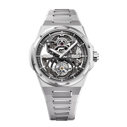 BONEST GATTI New Infinite Series Watch Men Tourbillon Full Automatic Mechanical Skeleton Wristwatch Stainless Steel Strap