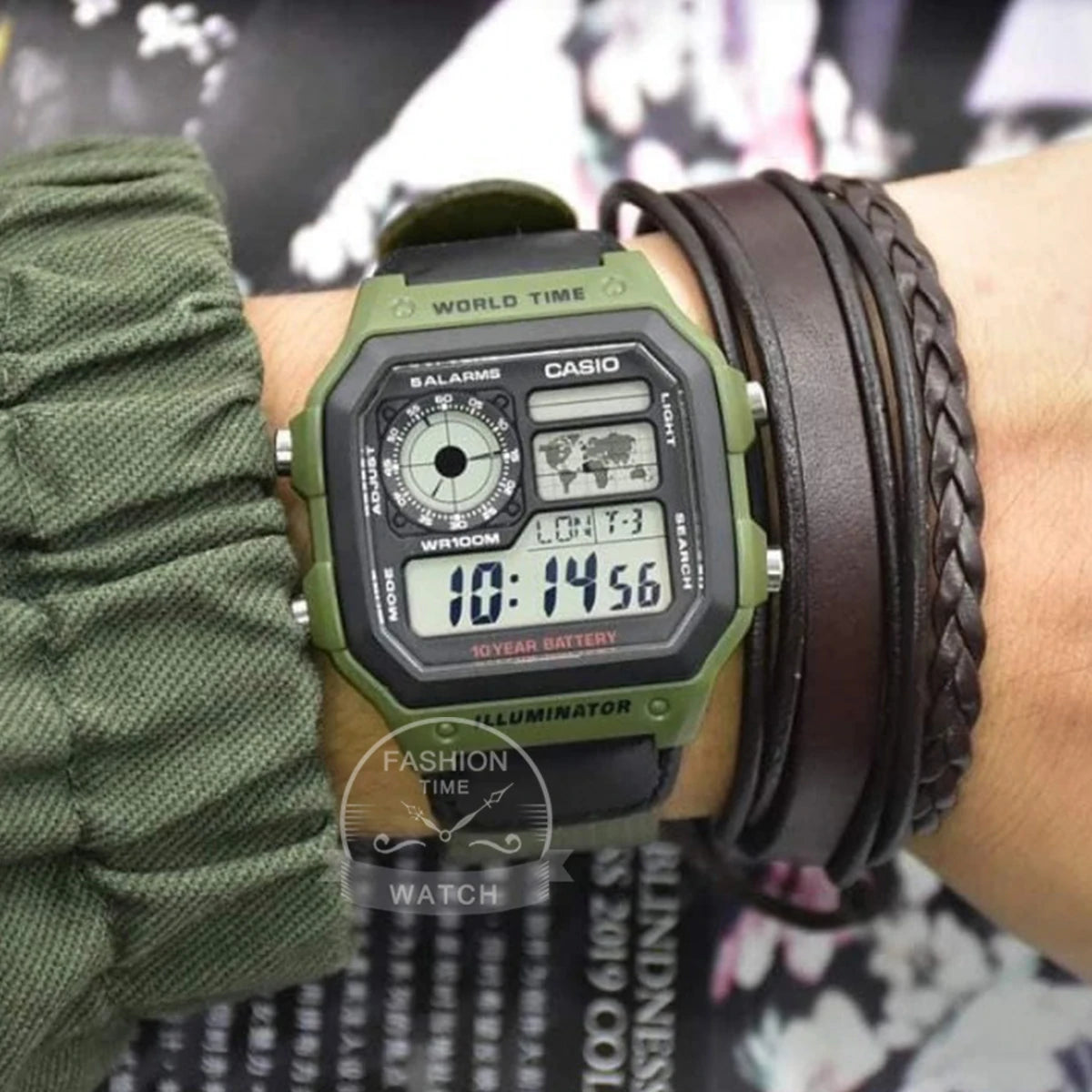 Casio Men's Retro Digital Watch Multifunctional Classic Style Timepiece AE-1200WHB-3B