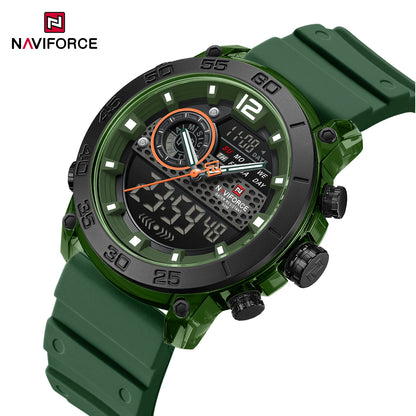 NAVIFORCE Men's Lightweight Sports Wrist Watch Dual Display Time Night Light Watches Boy's Quartz  Stopwatch Multifunctional
