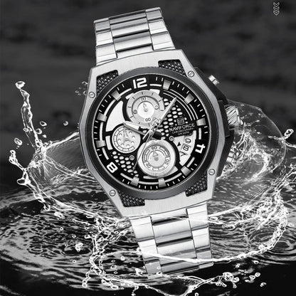 NAVIFORCE Brand Casual Sports Men Watches Multifunction Steel Strap Quartz Chronograph With Date Display Wristwatch Reloj Hombre