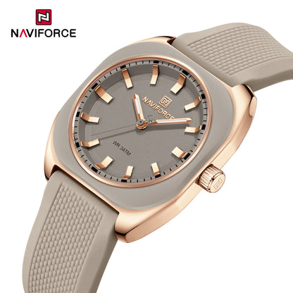 NAVIFORCE Fashion Women's Casual Elegant Simple Polygon Quartz Silicone Watch Gift for Women Wristwatch Casual Relogio Feminino