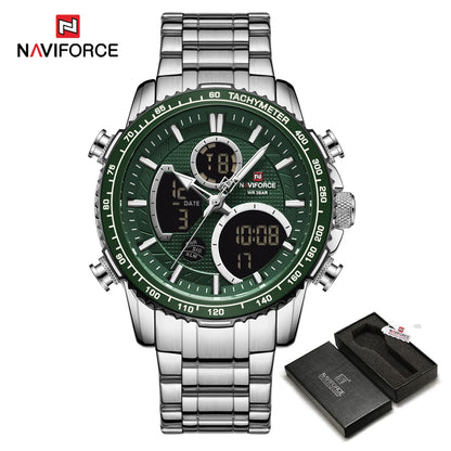 NAVIFORCE 2025 New Sport Watch for Men Luxury Original Wrist Watch Stainless Steel Mens Dual Display Military Waterproof Watches