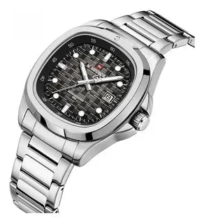 NAVIFORCE Fashion Men's Business Quartz Watch Stainless Steel Luminous Calendar Clock Male Square Dial Sports Wristwatch
