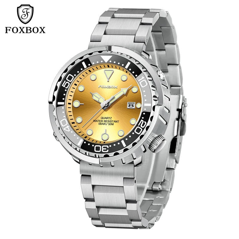 2026 LIGE Fashion Mens Watches Foxbox Top Brand Luxury 5ATM Sports Waterproof Watch for Men Quartz Date Clock Luminous Watch+Box