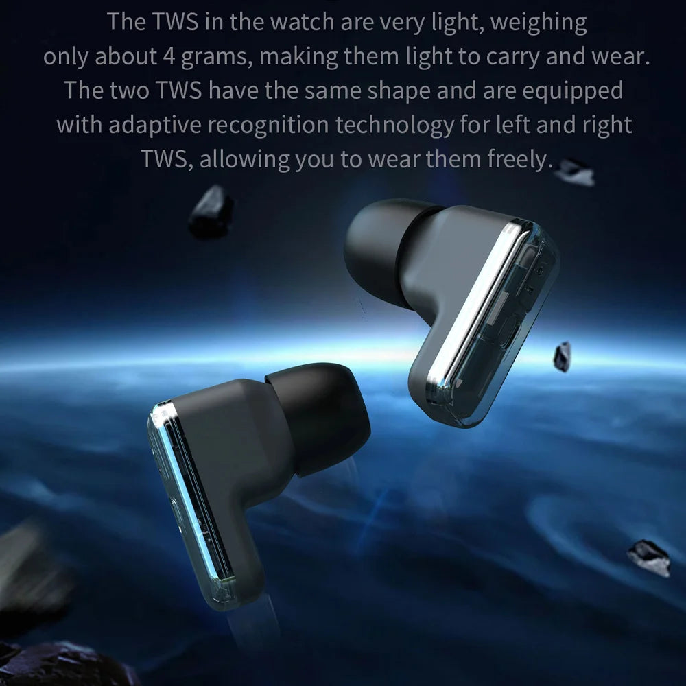 For Xiaomi New 2 in 1 Smart Watch With Earbuds Smartwatch TWS Bluetooth Earphone Heart Rate Blood Oxygen Monitor Sports Watch