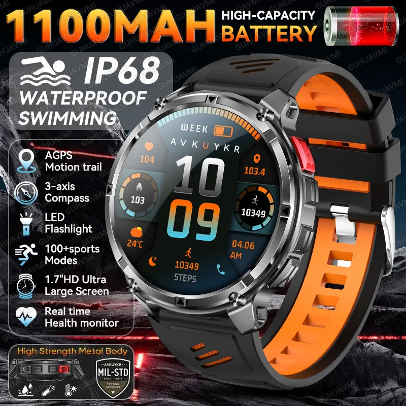 2026 New T-Rex3 Ultra 1100mAh Super Capacity Battery Adult Men Smart Watch 1.7" Large Screen Call 5ATM Waterproof Sports Watches
