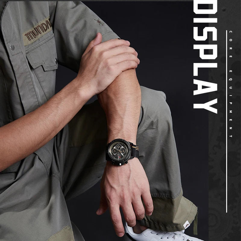 NAVIFORCE Mens Watch Top Brand Luxury Waterproof 24 Hour Date Quartz Watch Man Leather Sport WristWatch Men Waterproof Clock